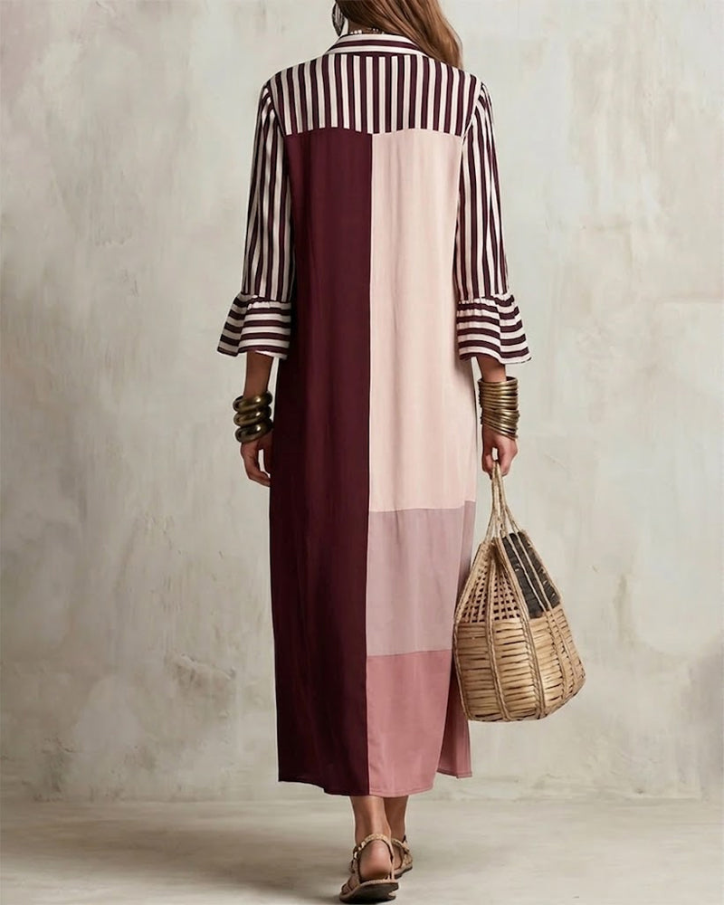 Vestido Boho Contrast™ – Elegancia Artística con Espíritu Libre
