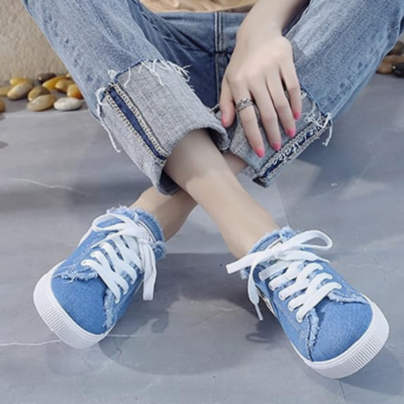 Zapatos Mule Denim - Suela plana de PVC proporciona estabilidad