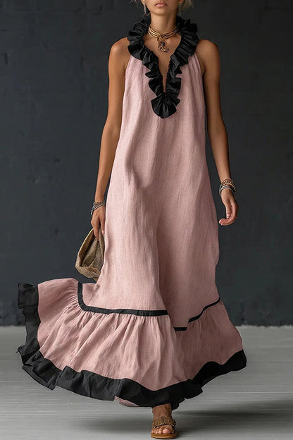Vestido Maxi de Algodón y Lino — Estilo sin esfuerzo, comodidad total