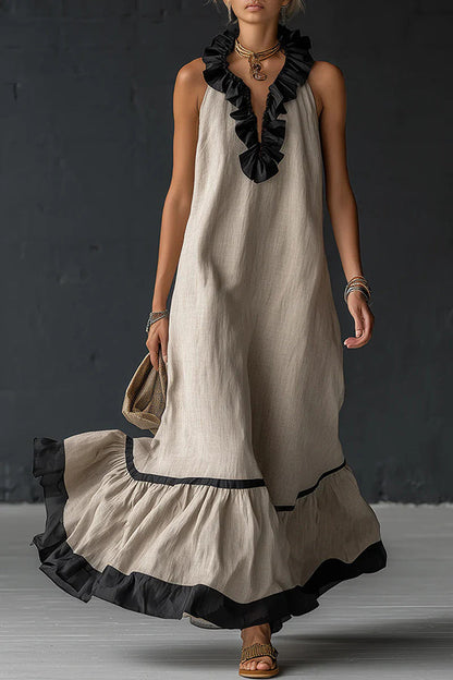 Vestido Maxi de Algodón y Lino — Estilo sin esfuerzo, comodidad total