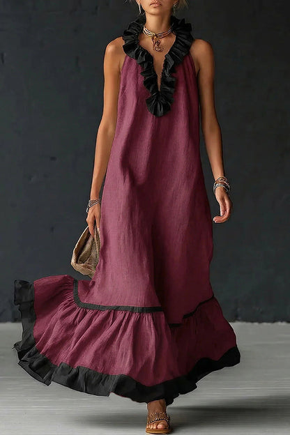 Vestido Maxi de Algodón y Lino — Estilo sin esfuerzo, comodidad total