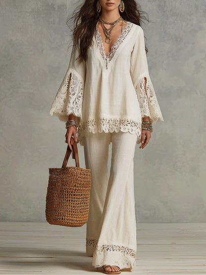 Conjunto Ivory Breeze™ – Elegancia Bohemia para Días Inolvidables