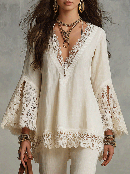 Conjunto Ivory Breeze™ – Elegancia Bohemia para Días Inolvidables