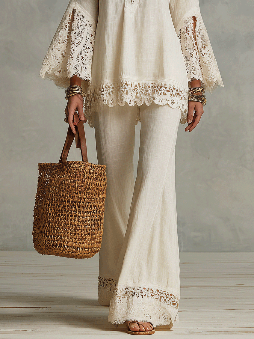 Conjunto Ivory Breeze™ – Elegancia Bohemia para Días Inolvidables