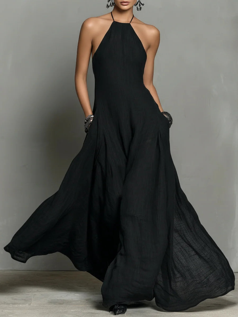 Vestido Noir Flow™ - Elegancia y movimiento con un estilo sofisticado y cautivador.
