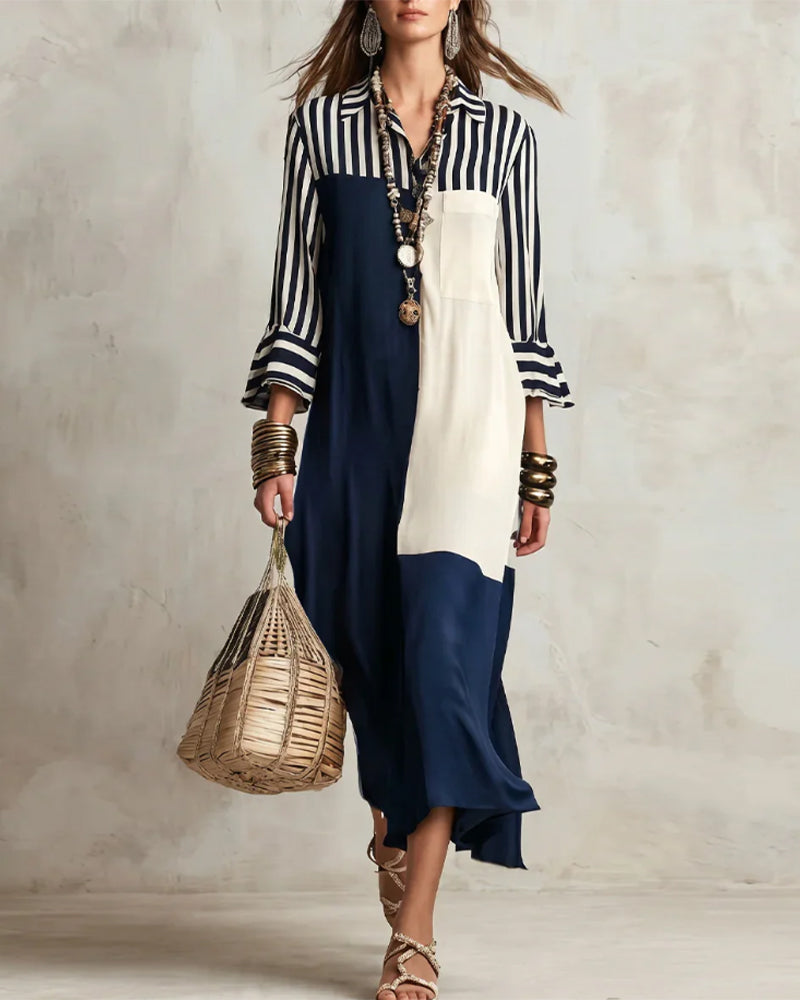 Vestido Boho Contrast™ – Elegancia Artística con Espíritu Libre