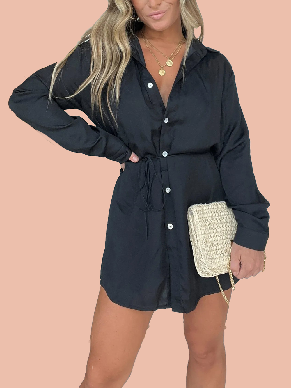 Vestido Satin Chic™ – Elegancia Relajada con un Toque de Glamour
