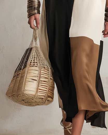 Vestido Boho Contrast™ – Elegancia Artística con Espíritu Libre
