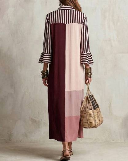 Vestido Boho Contrast™ – Elegancia Artística con Espíritu Libre