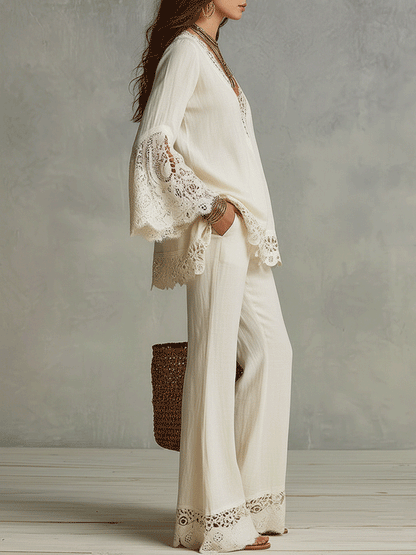 Conjunto Ivory Breeze™ – Elegancia Bohemia para Días Inolvidables