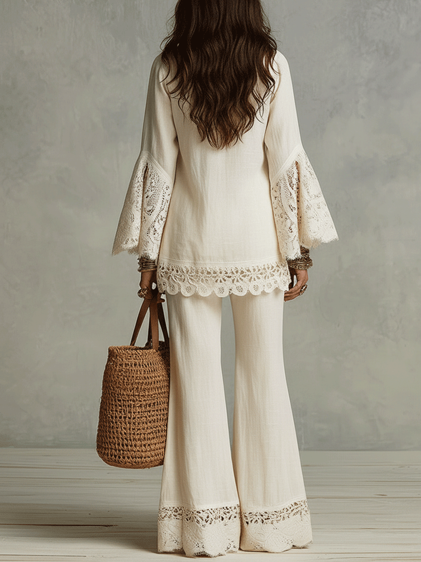 Conjunto Ivory Breeze™ – Elegancia Bohemia para Días Inolvidables