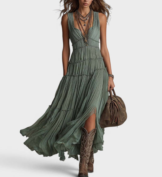 Vestido Regina - Diseño maxi que estiliza visualmente la figura