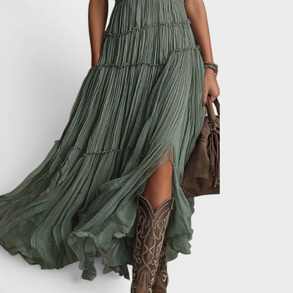 Vestido Regina - Diseño maxi que estiliza visualmente la figura
