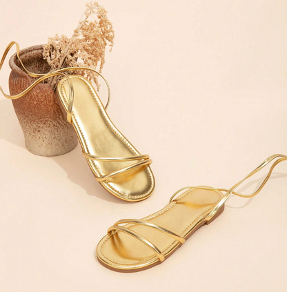 Sandalias Golden Muse™ – Camina con el Brillo de los Dioses