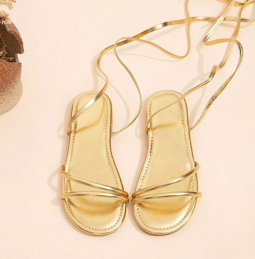 Sandalias Golden Muse™ – Camina con el Brillo de los Dioses