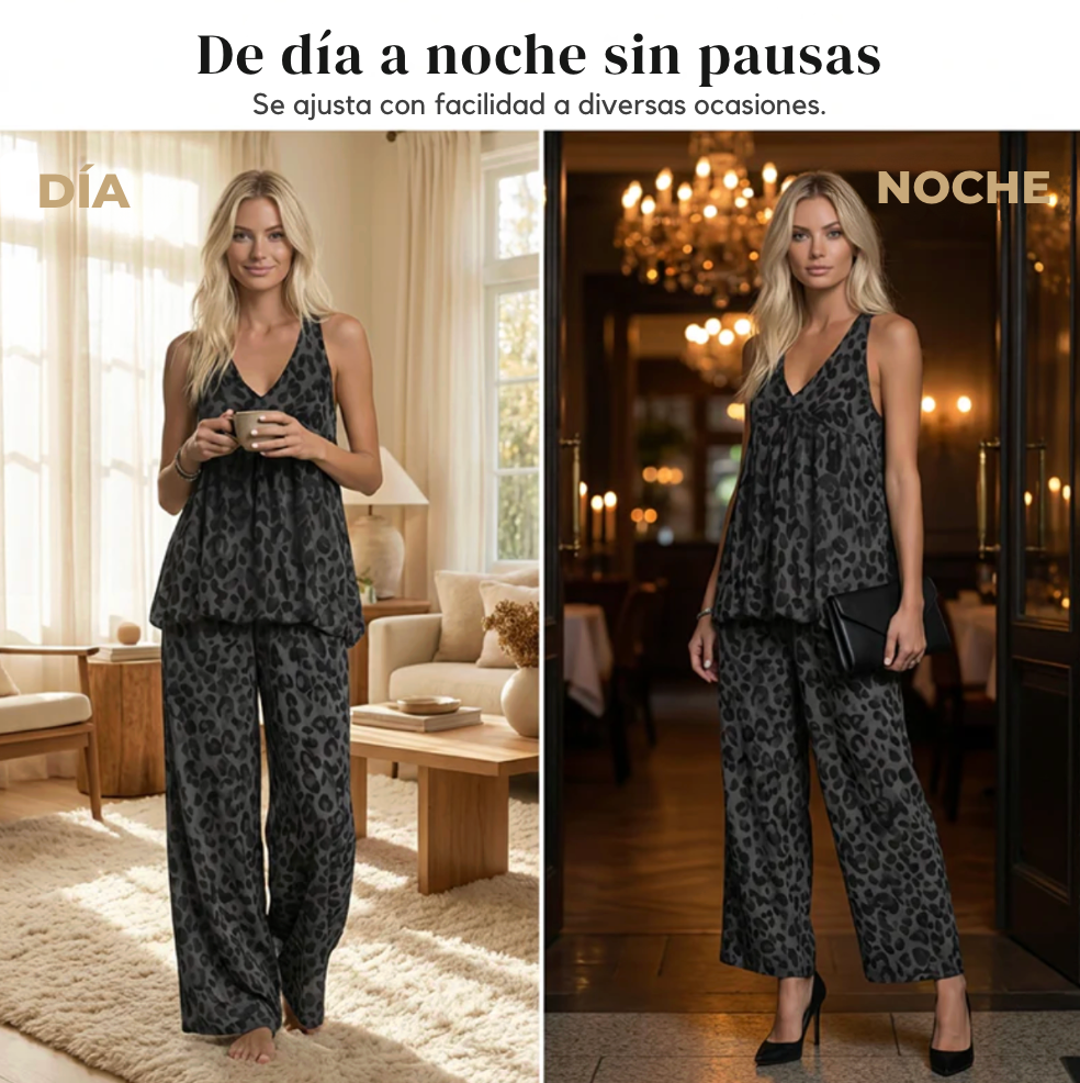 Conjunto Animal Print -Silueta fluida y estilizada