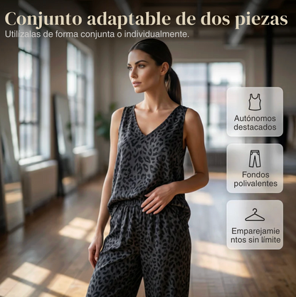 Conjunto Animal Print -Silueta fluida y estilizada