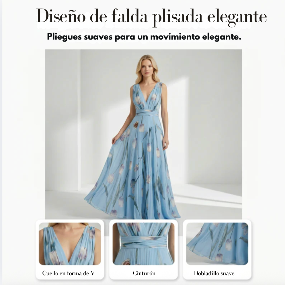 Vestido Flora -  Silueta alargada y estilizada