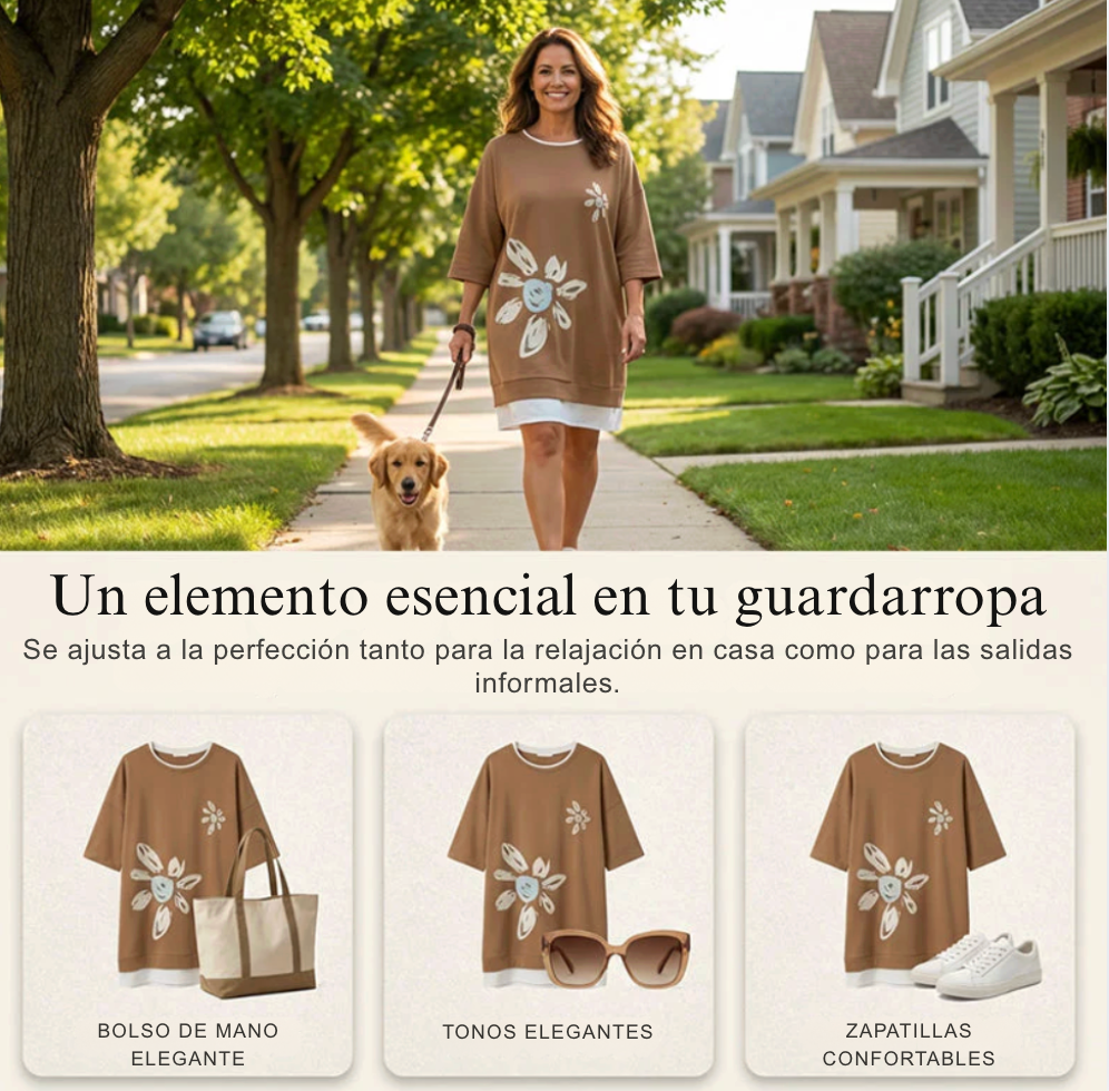 Vestido Flower - Corte oversize cómodo y favorecedor