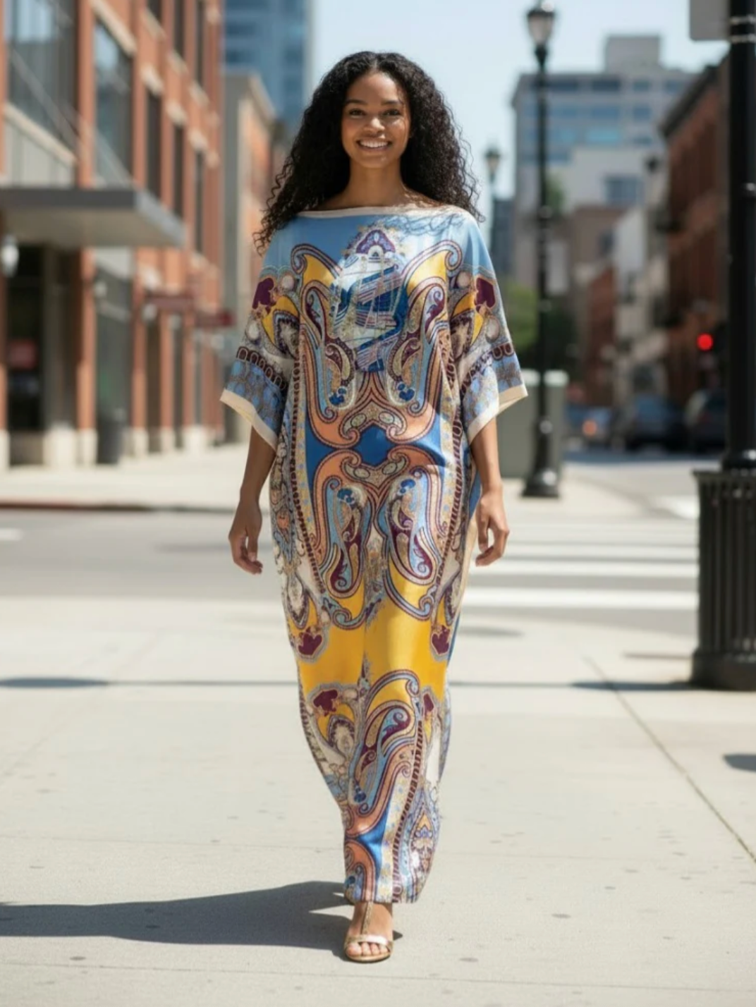 Vestido Kaftán Brisa Exótica™ – Elegancia Relajada para Destacar con Naturalidad