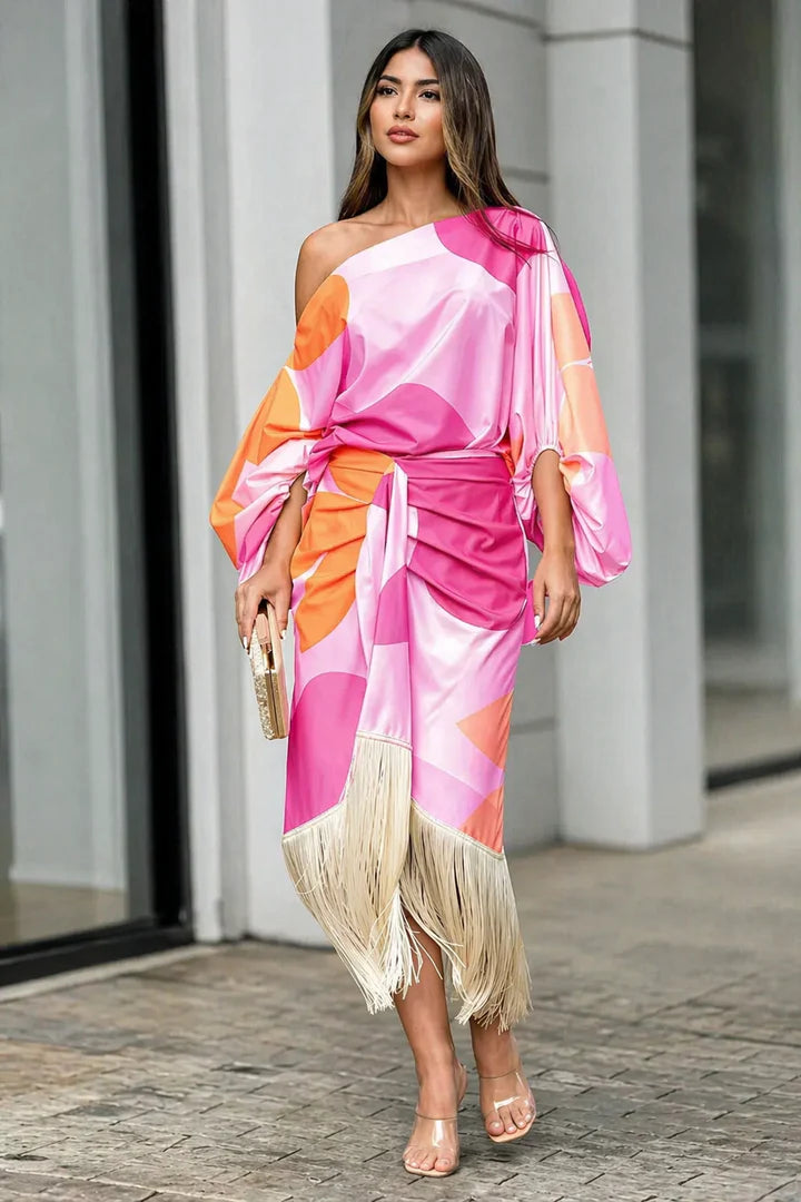Vestido Sunset Fringe™ - Glamour y sofisticación con un estilo que roba miradas.