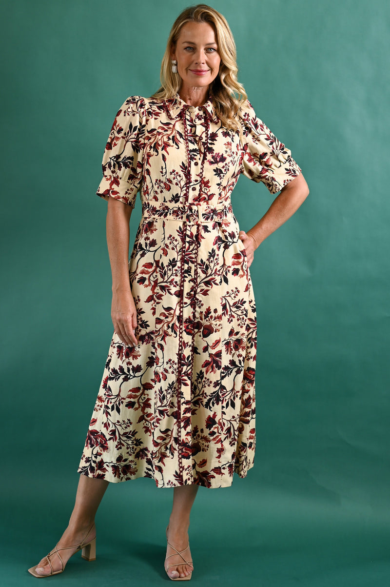 Vestido Acorn Élégance™ – Sofisticación Natural con Detalles Atemporales