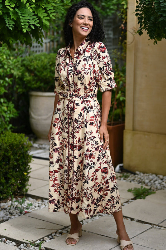 Vestido Acorn Élégance™ – Sofisticación Natural con Detalles Atemporales