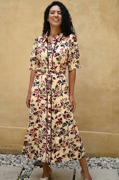 Vestido Acorn Élégance™ – Sofisticación Natural con Detalles Atemporales