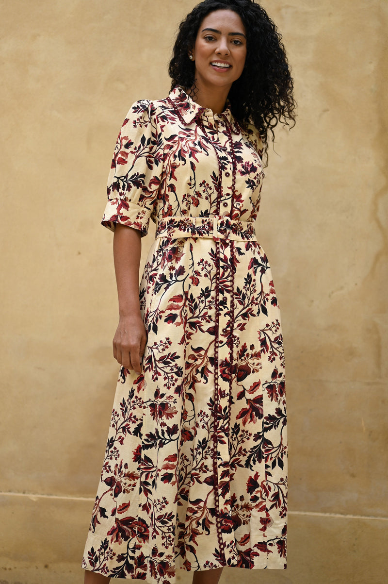 Vestido Acorn Élégance™ – Sofisticación Natural con Detalles Atemporales