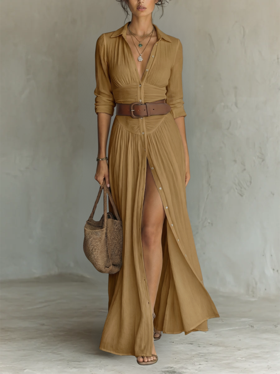 Vestido Lino Pure Elegance™ – Frescura Ancestral, Estilo Moderno