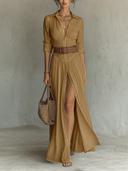 Vestido Lino Pure Elegance™ – Frescura Ancestral, Estilo Moderno