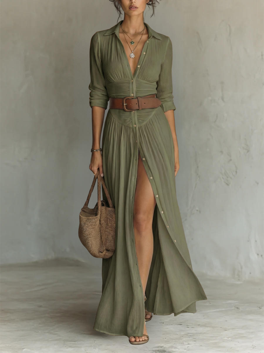 Vestido Lino Pure Elegance™ – Frescura Ancestral, Estilo Moderno