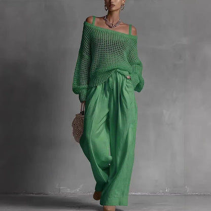 Conjunto Knit de 2 Piezas — Elegancia relajada con esencia artesanal