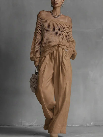 Conjunto Knit de 2 Piezas — Elegancia relajada con esencia artesanal