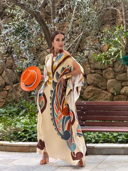 Vestido Kaftan Aquarela™ - Tejido suave, fresco y transpirable