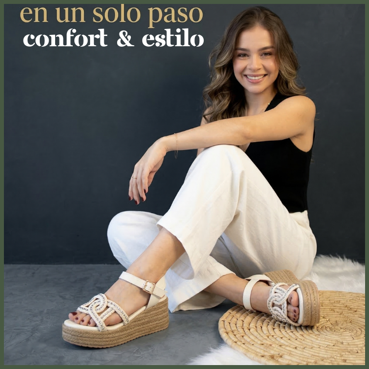 Sandalias Con Plataforma Confort Yute Mora™ -  Estiliza Tu Silueta