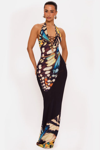 Vestido Butterfly Noir™ – Elegancia Hipnótica con Alas de Sofisticación