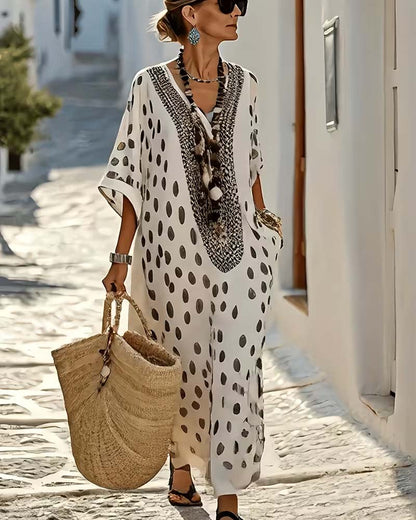 Vestido de Lunares con Escote en V -  Tu Esencial para el Verano