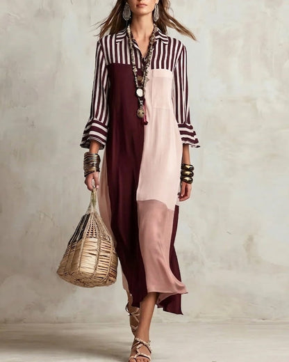 Vestido Boho Contrast™ – Elegancia Artística con Espíritu Libre