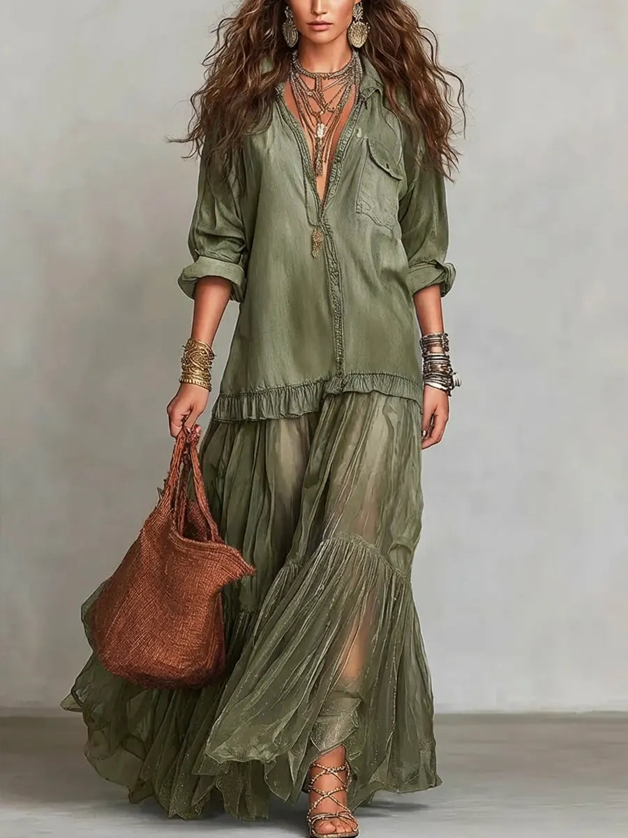 Vestido Boho Denim Dream™ – Espíritu libre con elegancia sofisticada