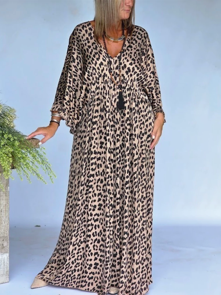 Vestido Leopard - Silueta amplia que aporta movimiento y comodidad.