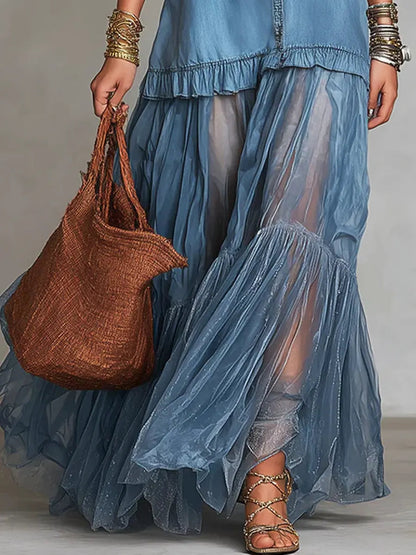 Vestido Boho Denim Dream™ – Espíritu libre con elegancia sofisticada