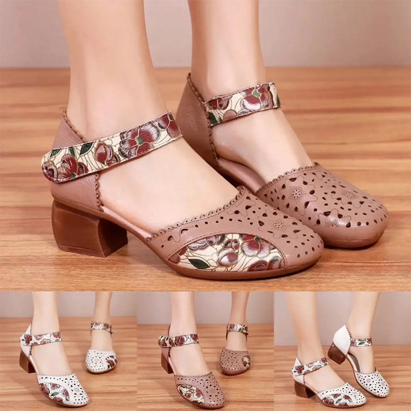Zapatos Vintage Blanco & Marrón — Comodidad artesanal con encanto femenino