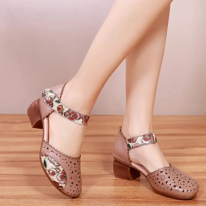 Zapatos Vintage Blanco & Marrón — Comodidad artesanal con encanto femenino