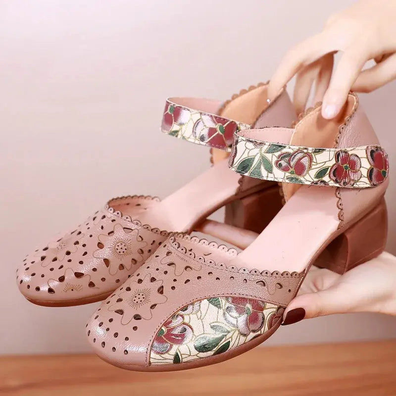 Zapatos Vintage Blanco & Marrón — Comodidad artesanal con encanto femenino