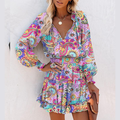 Vestido Elegante con Escote en V — Feminidad que fluye contigo