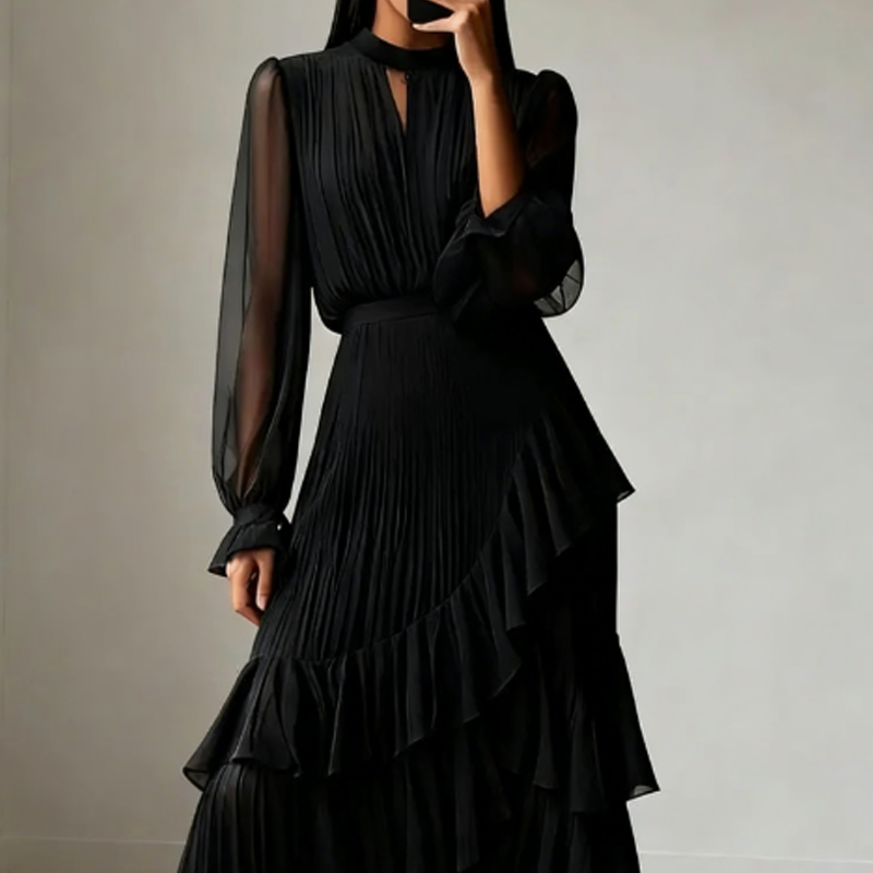 Vestido Celeste Étoile™ – Elegancia Atemporal con Movimiento y Sofisticación