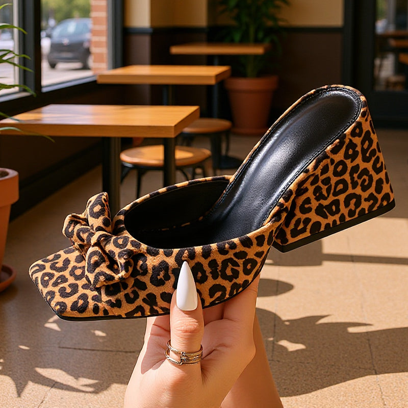Sandalias Leopard Bow: El Toque Salvaje para tu Estilo