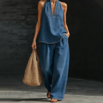 Conjunto Denim Esencial - Elegancia Retro, Confort Moderno
