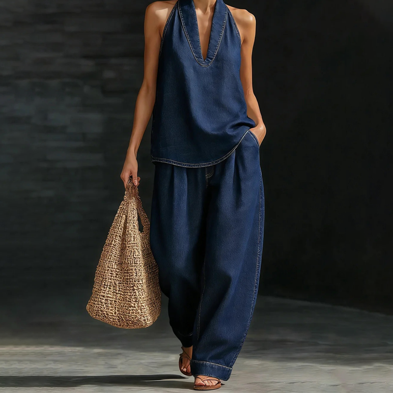 Conjunto Denim Esencial - Elegancia Retro, Confort Moderno